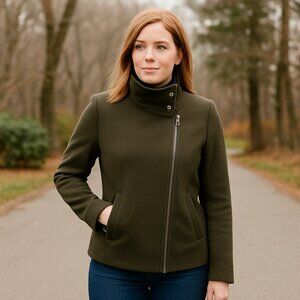 ZARA WOMAN | Military Green Zipup Jacket - Medium